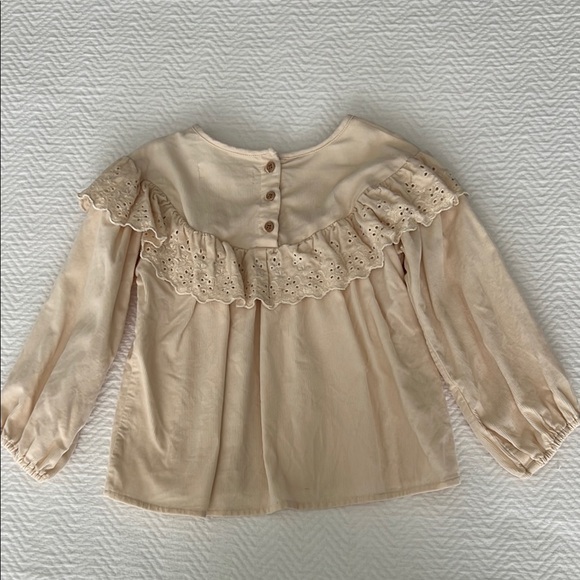 Cream Ruffled Kids Top - Picture 6 of 6